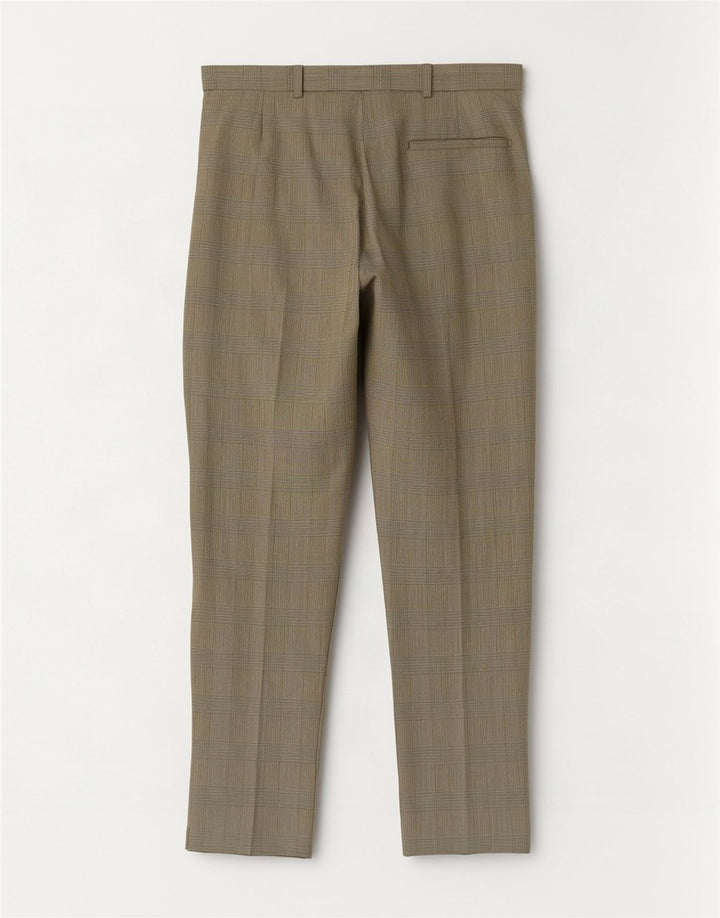 Marks & Spencer Herre lige jakkesætsbukser W36 L29 Beige ternet uld