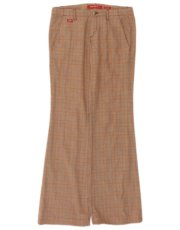 Miss Sixty Dame Bootcut Chino Bukser W26 L33 Brun Houndstooth Bomuld