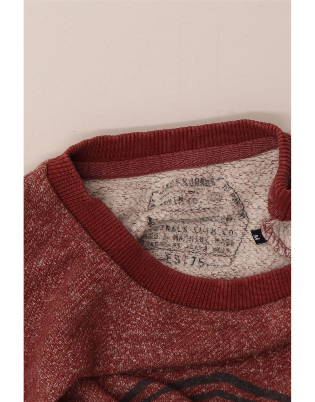 Jack & Jones Herre grafisk sweatshirt Jumper Medium Bourgogne Flecked Bomuld