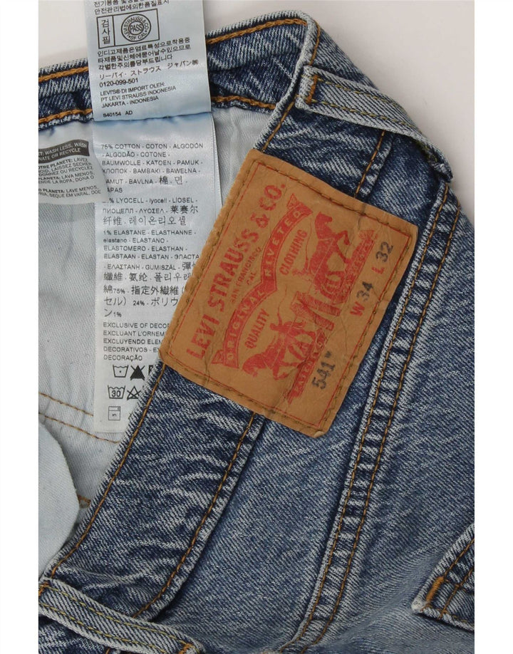 Levi's Herre 541 Straight Jeans W34 L32 Blå Bomuld