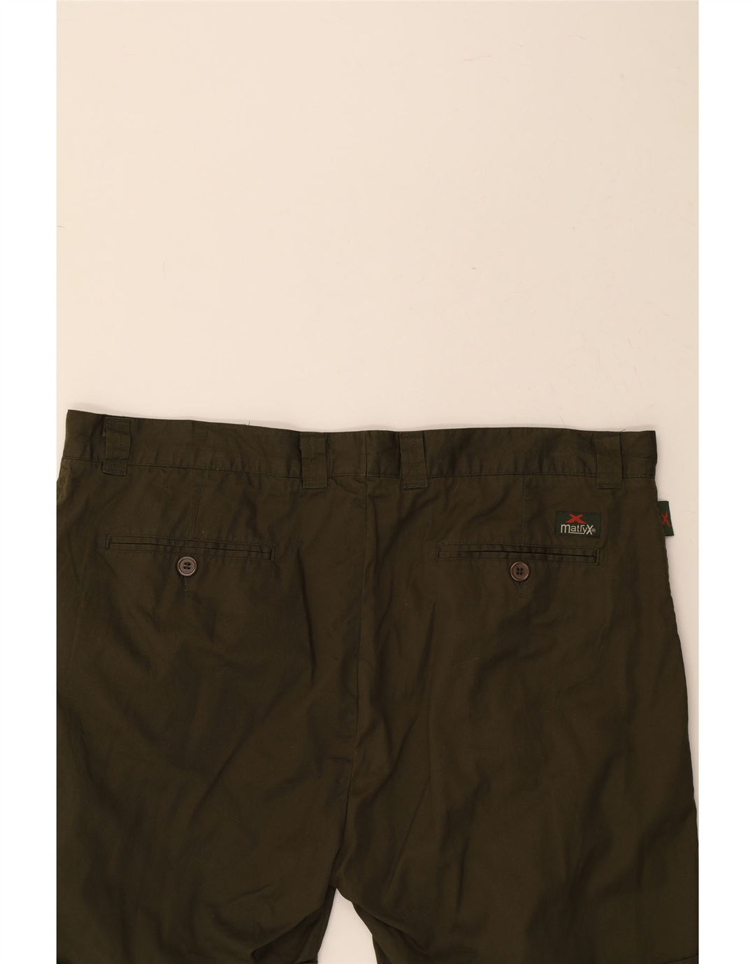 VINTAGE Mens Pegged Cargo Shorts  W40 XL Khaki Cotton Vintage Vintage and Second-Hand Vintage from Messina Hembry 
