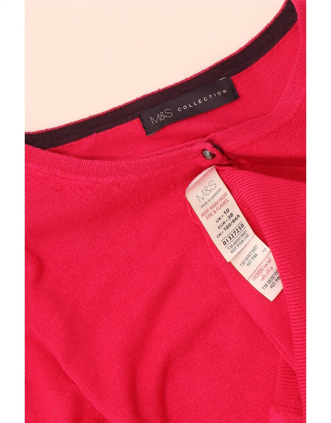 Marks & Spencer Dame Cardigan Sweater UK 10 Small Pink Viscose