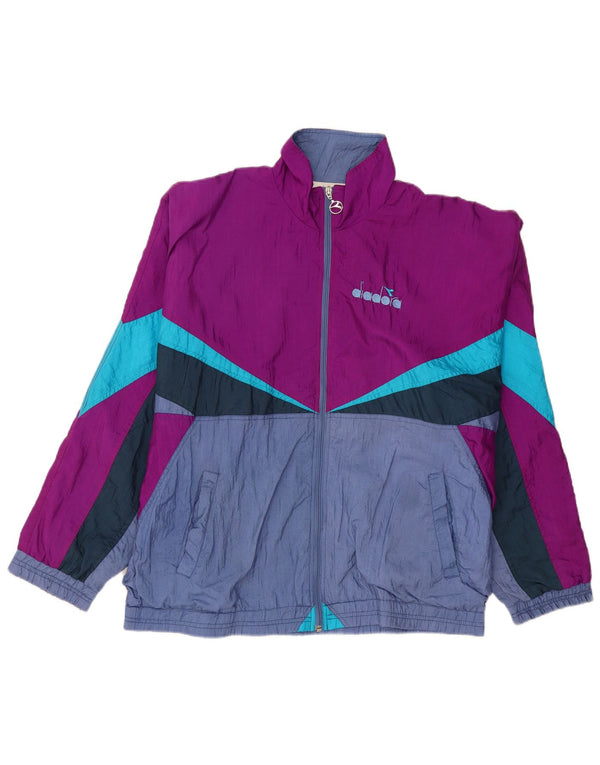 Diadora Træningsdragt til mænd Topjakke XL Lilla Colourblock Nylon