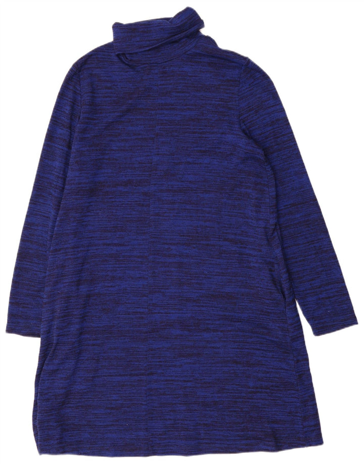 Marks & Spencer Dame Jumper Dress UK 14 Large Navy Blue Flecked Polyester