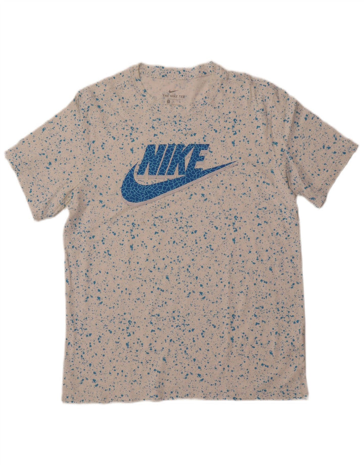 NIKE grafisk T-shirt top mellem hvid bomuld