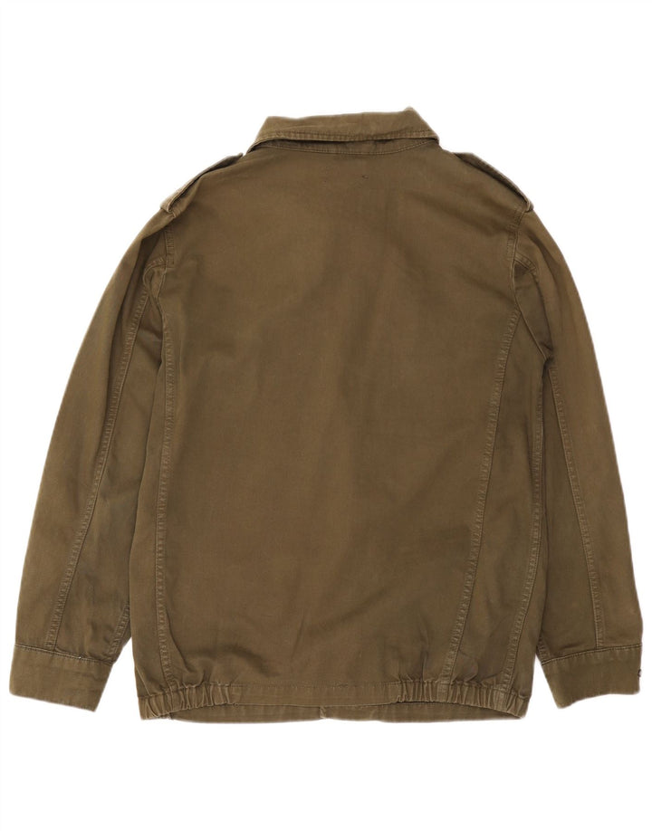 TOPSHOP Dame Oversized Military Jacket UK 10 Small Khaki Cotton