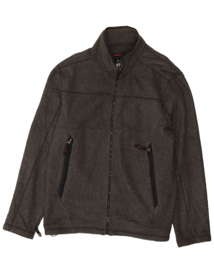 Marks & Spencer Fleecejakke til mænd UK 38 Medium Grå Polyamid
