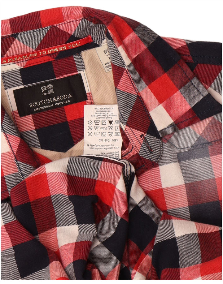 Scotch & Soda Herre Amsterdam Couture Flanellskjorte Medium rød ternet bomuld