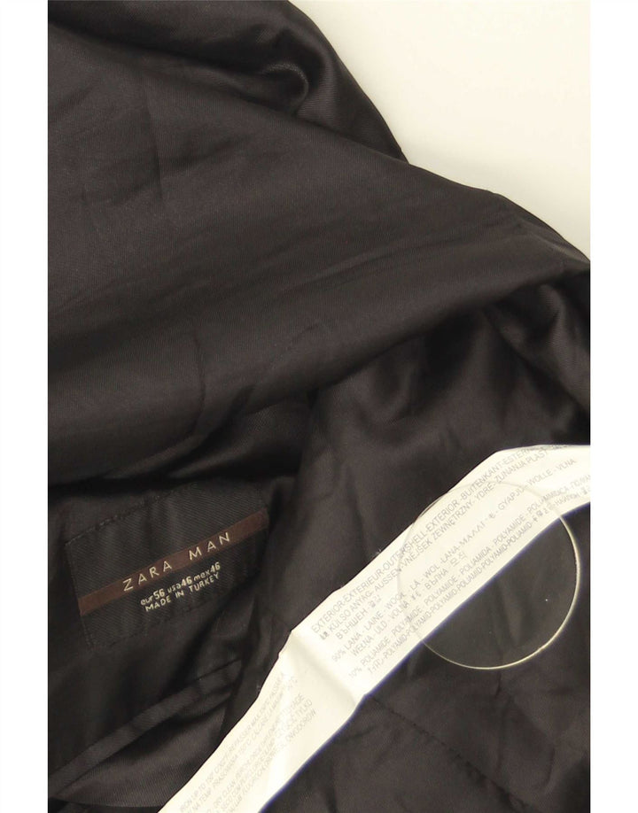 Zara Herre 2-knaps blazerjakke EU 56 XL Sort Uld