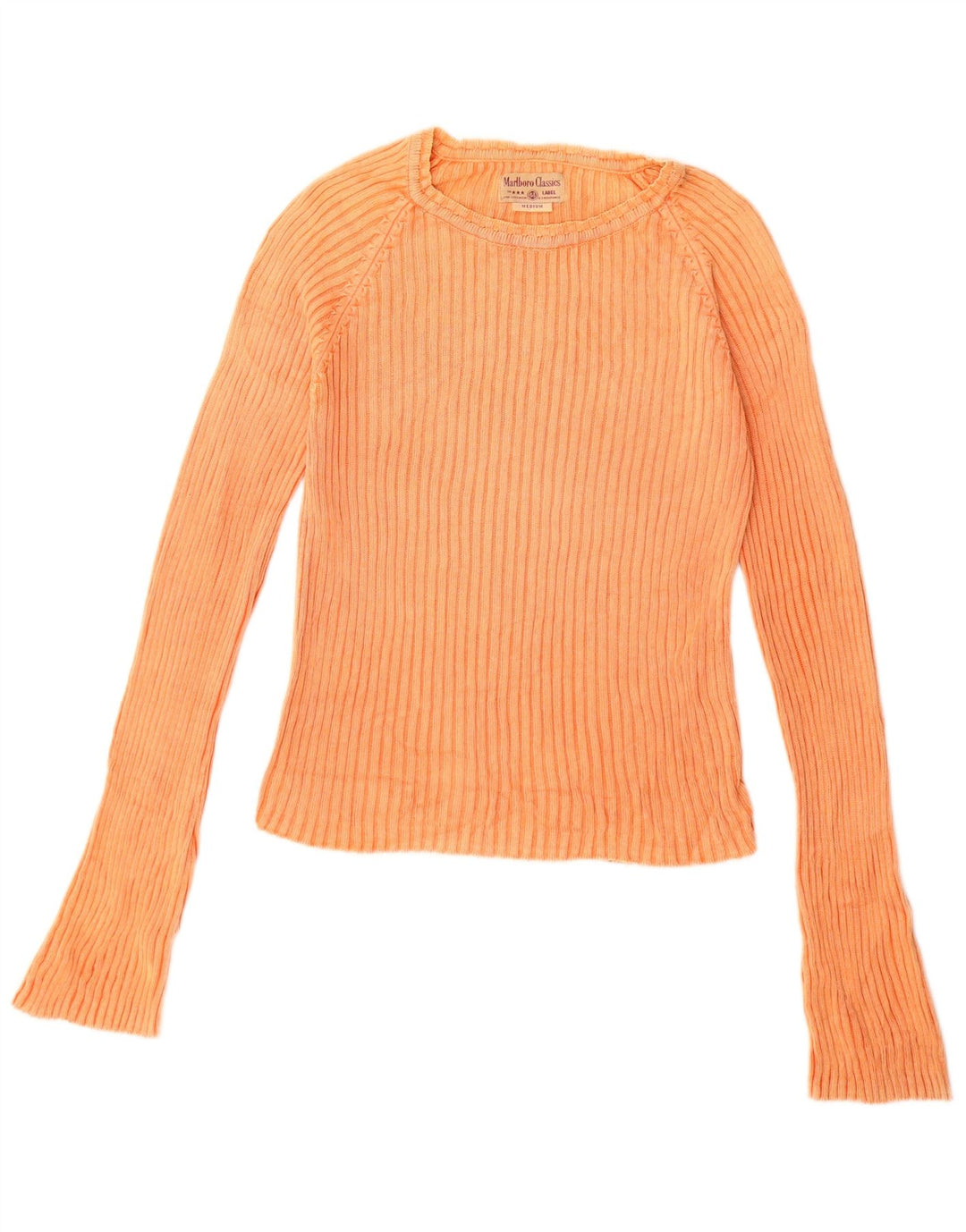 MARLBORO CLASSICS Dame Boat Neck Sweater UK 12 Medium Orange