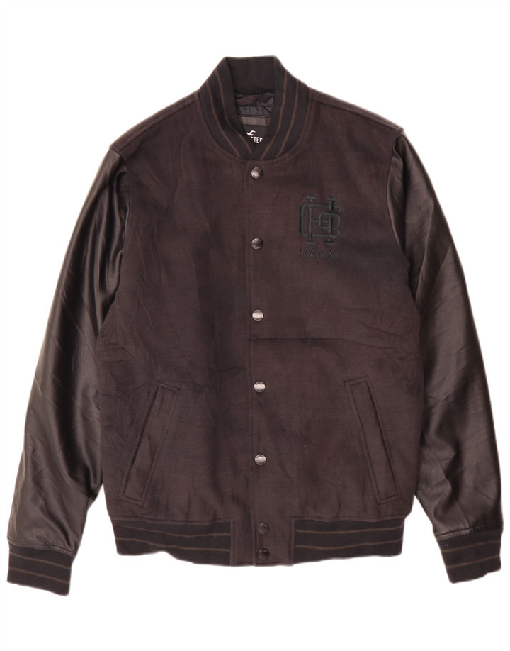 Hollister Herre Grafisk Varsity Jacket UK 38 Medium Sort Polyester