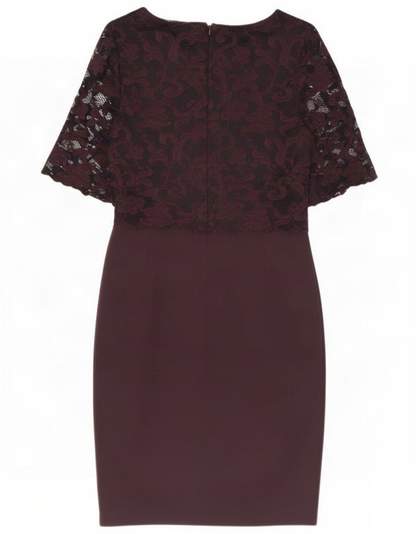 Phase Eight Womens Sheath Dress UK 12 Medium Burgundy Floral Viscose
