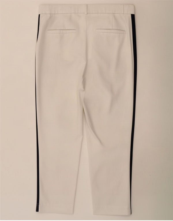 Zara Dame Trafaluc Cropped Trousers Medium W28 L24 White Colourblock