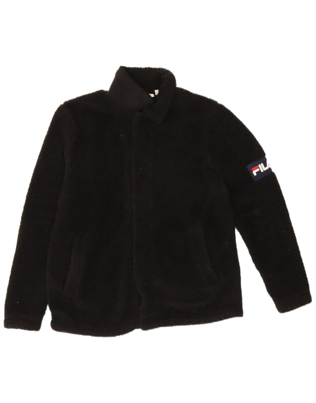 Fila Dame grafisk fleecejakke UK 10 Lille sort polyester