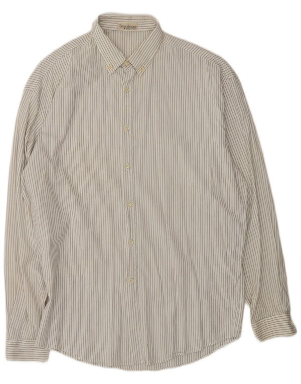 Gianni Versace herreskjorte mellem hvid stribet