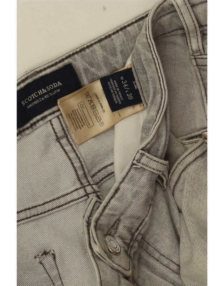 Scotch & Soda Slim Jeans til mænd W34 L30 Grå bomuld