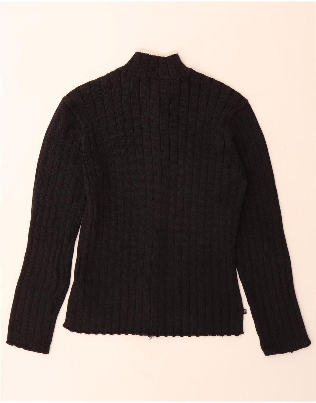 ADIDAS Dame Cardigan Sweater UK 12 Medium Sort Bomuld