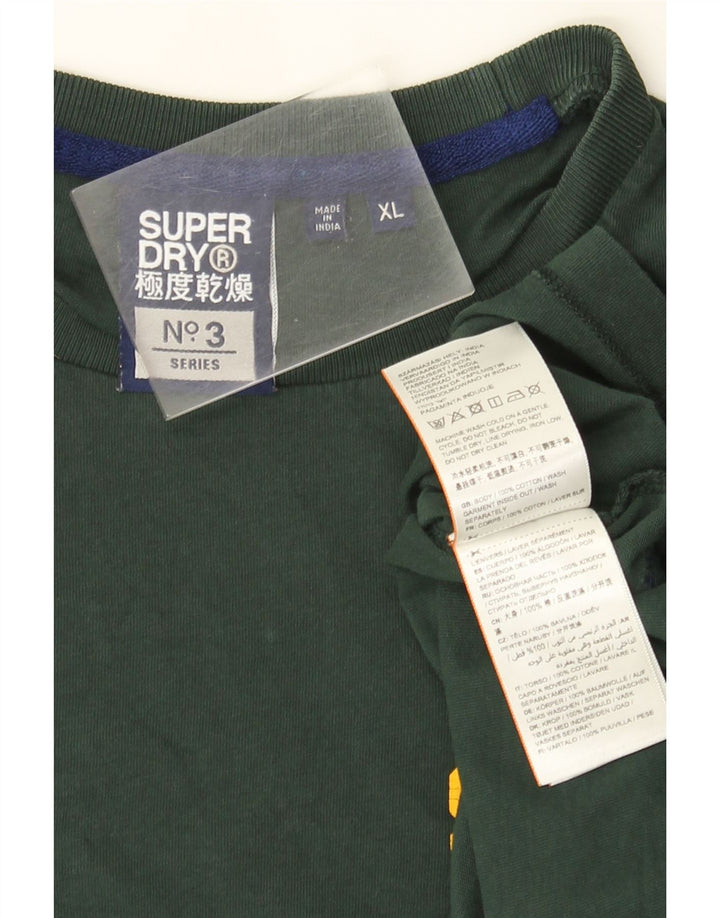 Superdry Herre grafisk top langærmet XL grøn bomuld