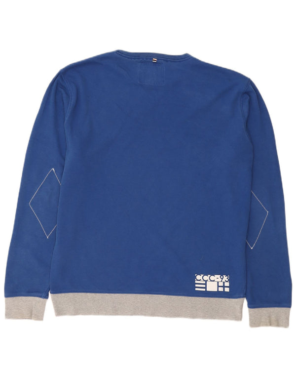 Besætningstøj Herre sweatshirt Jumper Medium Blue Colourblock Bomuld