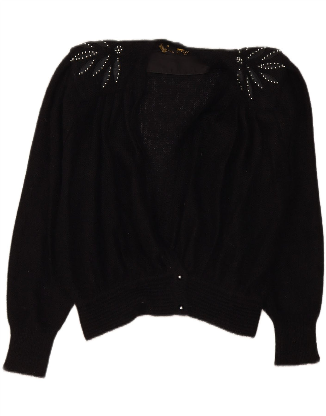 Vintage dame cardigan sweater IT 48 XL Sort