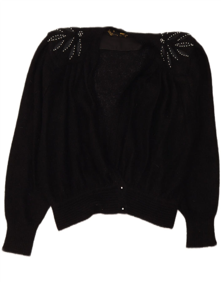 Vintage dame cardigan sweater IT 48 XL Sort
