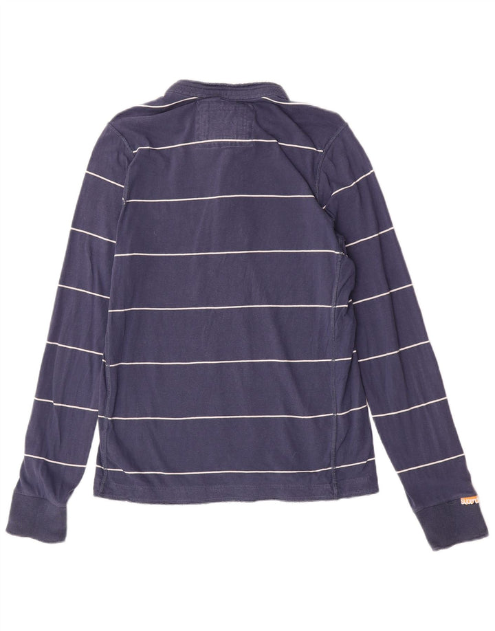 SUPERDRY Herre grafisk top langærmet stor marineblå stribet bomuld