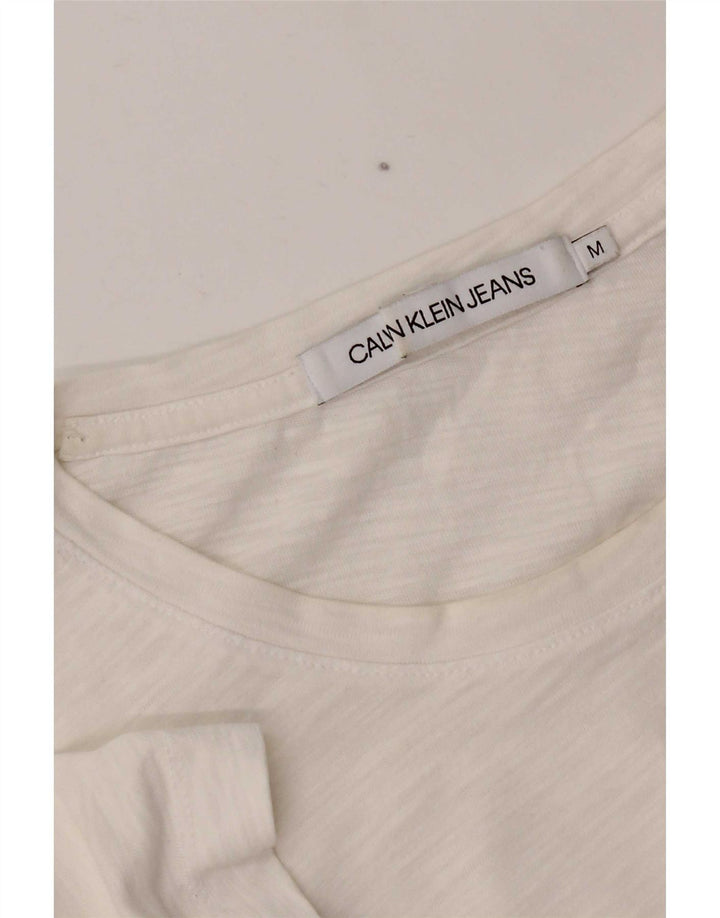 Calvin Klein Jeans T-Shirt Top UK 14 Medium White