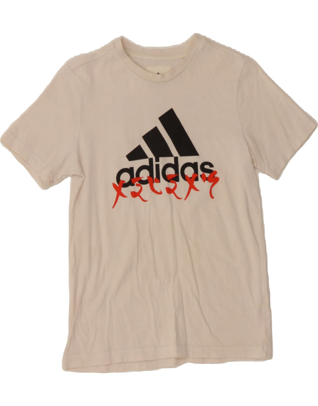 ADIDAS Boys Graphic T-Shirt Top 11-12 Years White Vintage Adidas and Second-Hand Adidas from Messina Hembry 