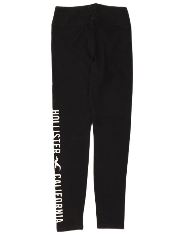 Hollister Kvinders Grafiske Leggings UK 8 Small Black Bomuld