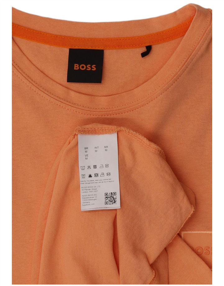 Hugo Boss Herre T-Shirt Top Medium Orange Bomuld