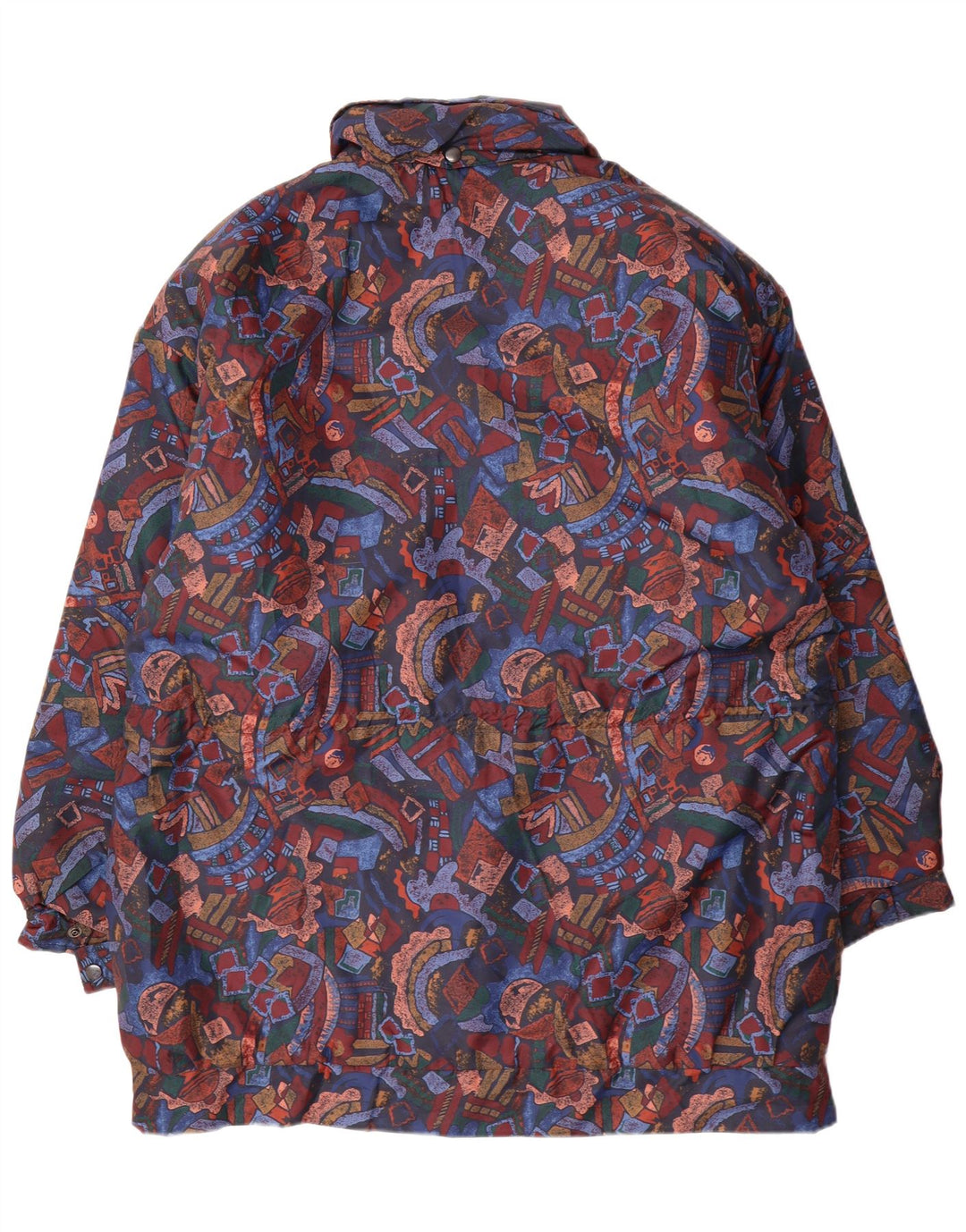 VINTAGE Dame Windbreaker Coat UK 16 Stor Flerfarvet Geometrisk