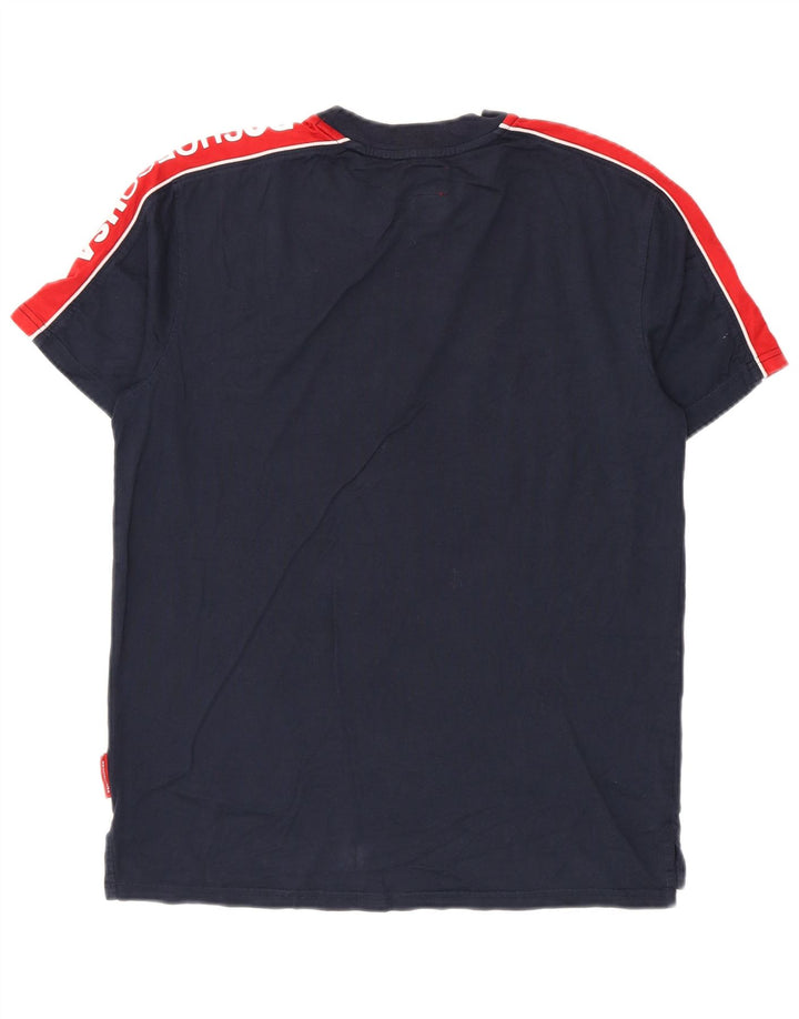DC Grafisk T-shirt top til mænd, lille marineblå farveblok