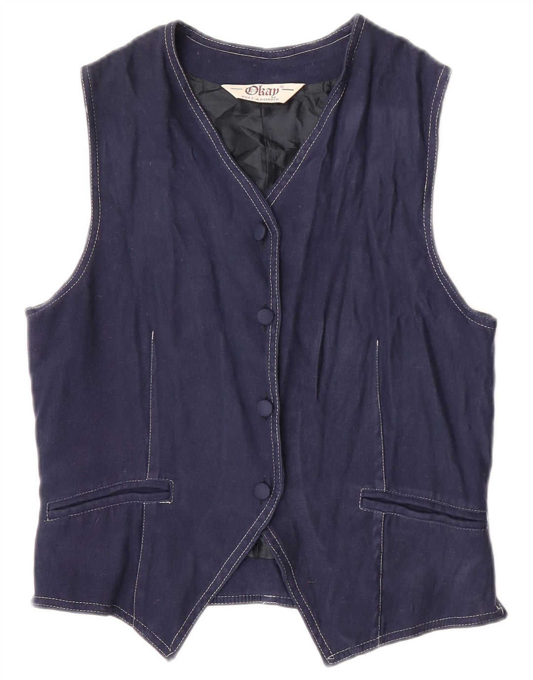 Okay Damevest UK 12 Medium Navy Blue Polyester