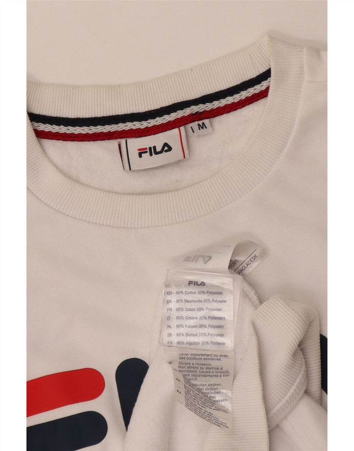 Fila Herre Grafisk Sweatshirt Jumper Medium Hvid Bomuld
