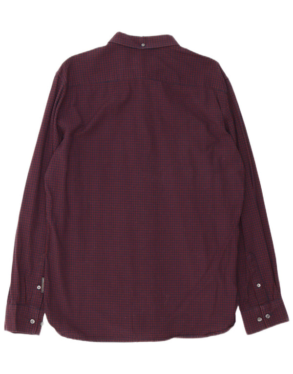 French Connection Herreskjorte Stor Burgundy Gingham Cotton