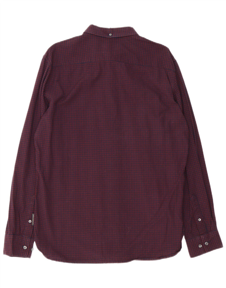 French Connection Herreskjorte Stor Burgundy Gingham Cotton