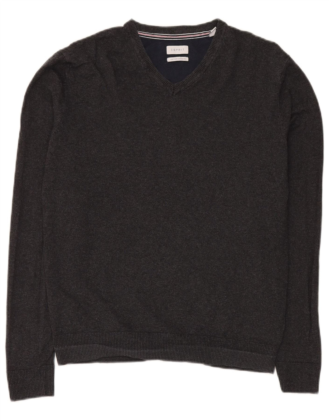 Esprit Herre V-hals sweater lille grå bomuld