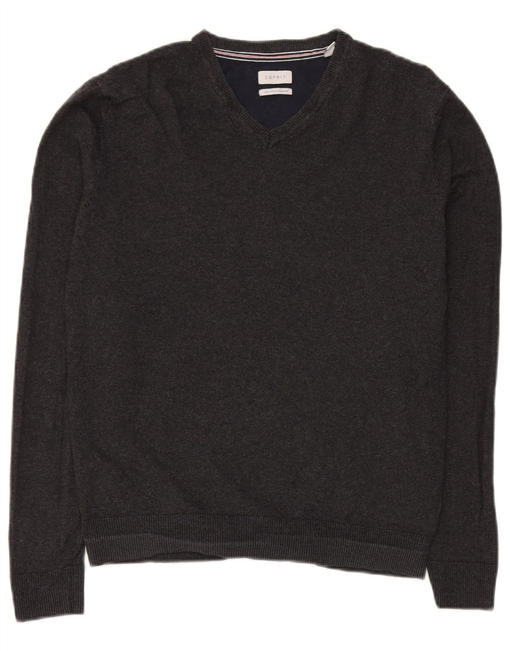 Esprit Herre V-hals sweater lille grå bomuld