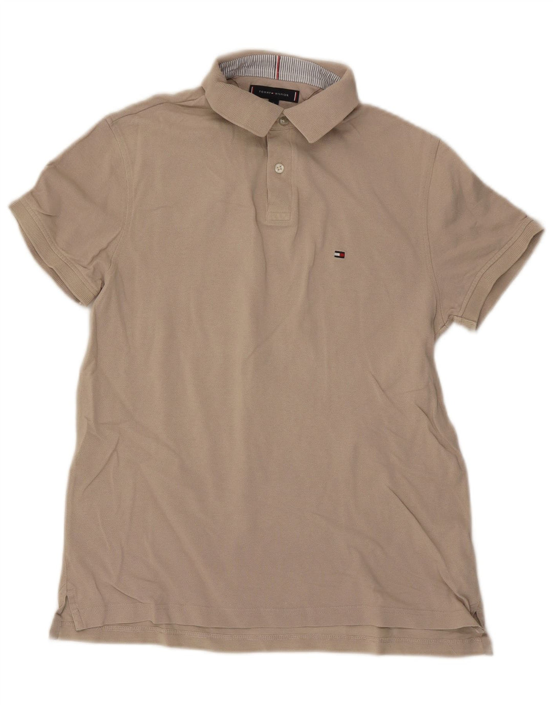 Tommy Hilfiger Herre Regular Fit Polo Shirt Lille Beige Bomuld