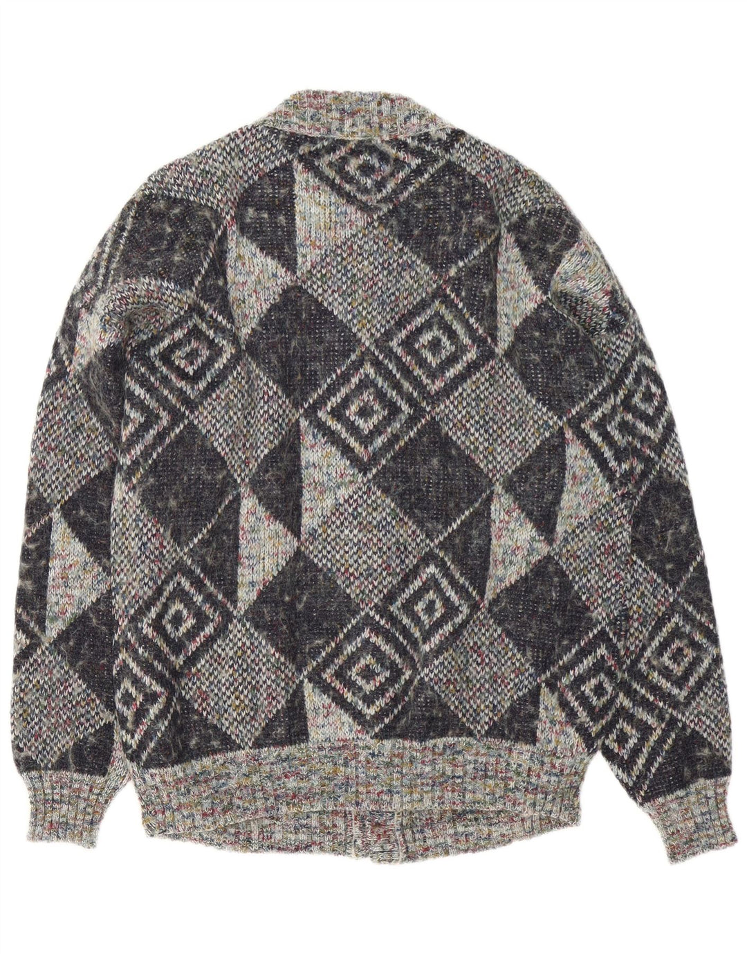 Gala Herre Cardigan Sweater XL Grå Geometrisk