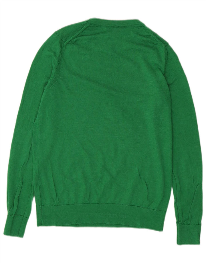Marks & Spencer Dame Boat Neck Jumper Sweater UK 12 Medium Green