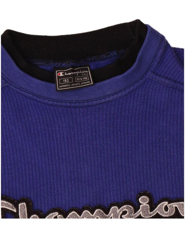 Champion Boys Grafisk Sweatshirt Jumper 11-12 år Blå Bomuld