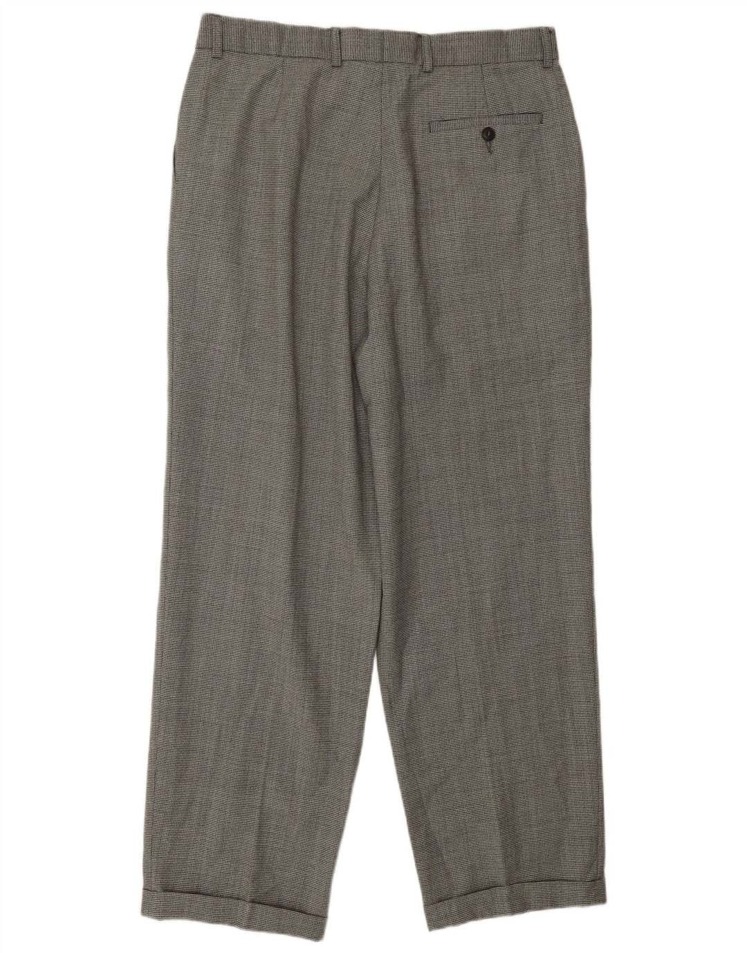 Marks & Spencer Herre Pegged Casual Bukser W34 L31 Sort Houndstooth Uld