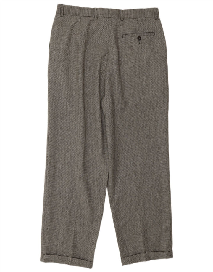 Marks & Spencer Herre Pegged Casual Bukser W34 L31 Sort Houndstooth Uld