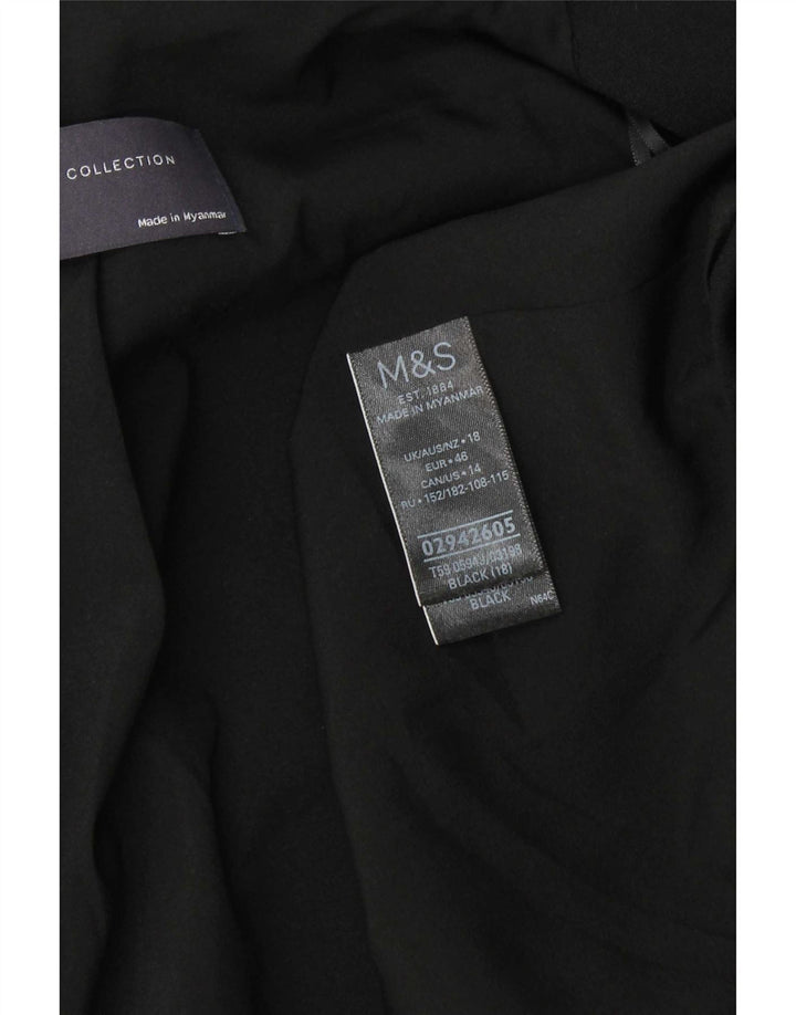 Marks & Spencer Dame 3/4 ærmet åben blazerjakke UK 18 XL Sort