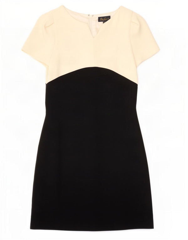 Luisa Spagnoli Dame Skede Kjole IT 44 Medium Hvid Colourblock Uld