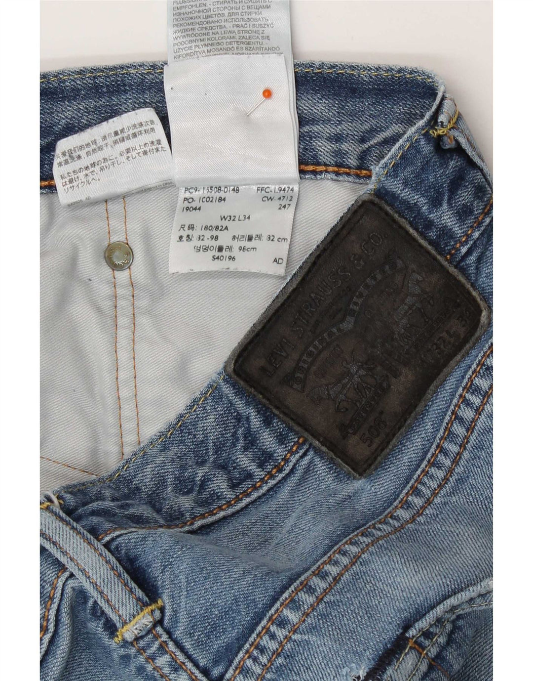 Levi's Dame 508 Straight Jeans W32 L34 Blå Bomuld