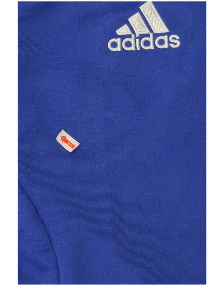 Adidas Herre grafisk zip-hals sweater træningsdragt Top Stor blå farveblok