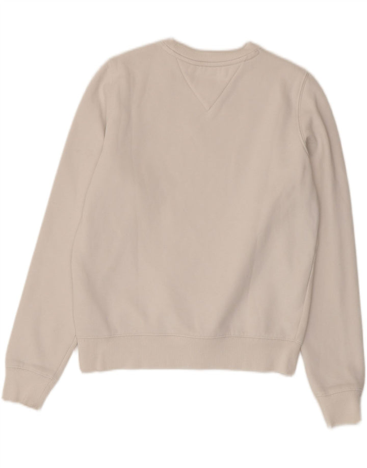 TOMMY HILFIGER Oversized sweatshirttrøje til kvinder UK 6 XS hvid bomuld