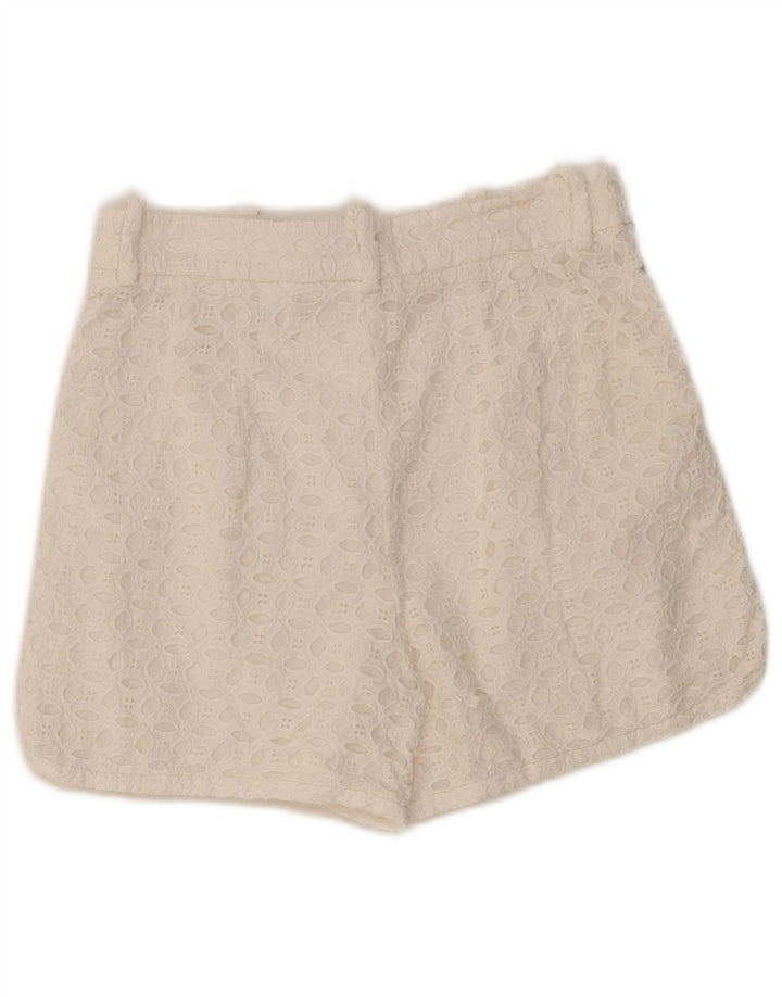 ZARA Casual Shorts med høj talje til kvinder XS W24 Hvid
